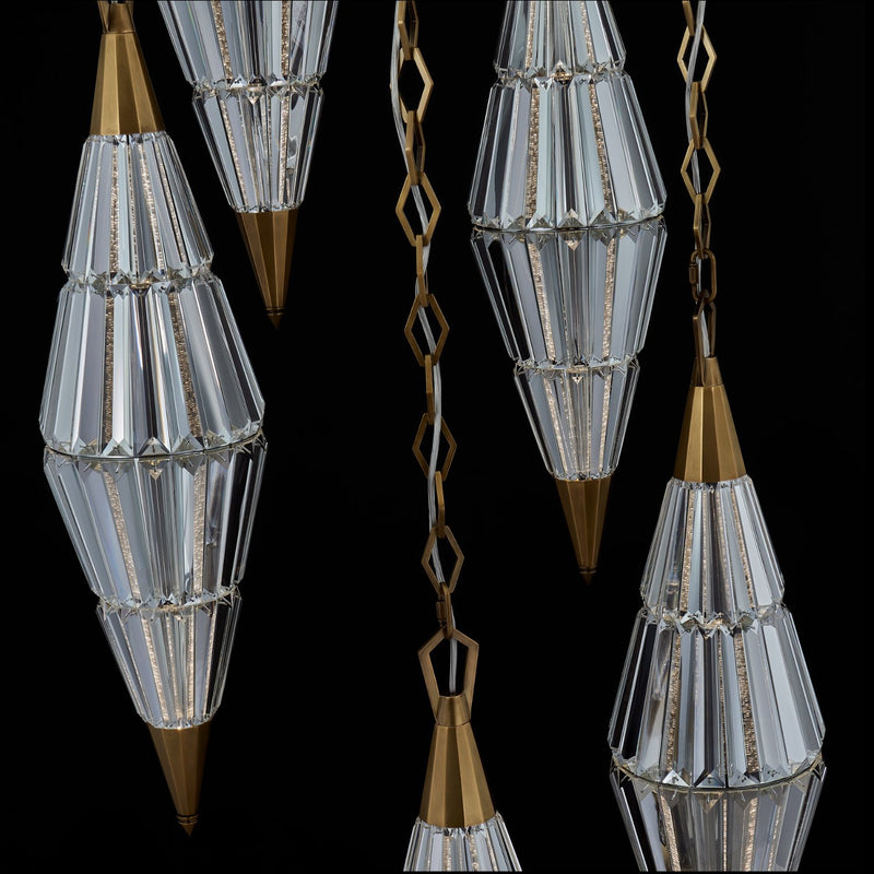 Allungato 30" LED Pendant in True Brass