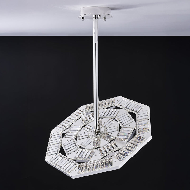 Tempo 28" LED Pendant in Polished Silver