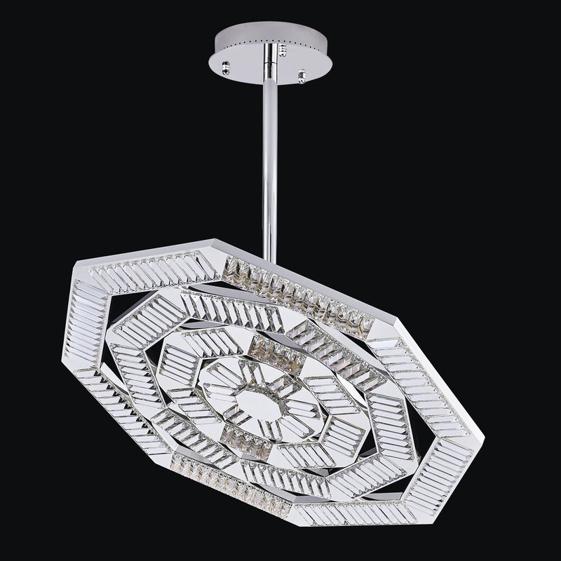 Tempo 38" LED Pendant in Polished Silver