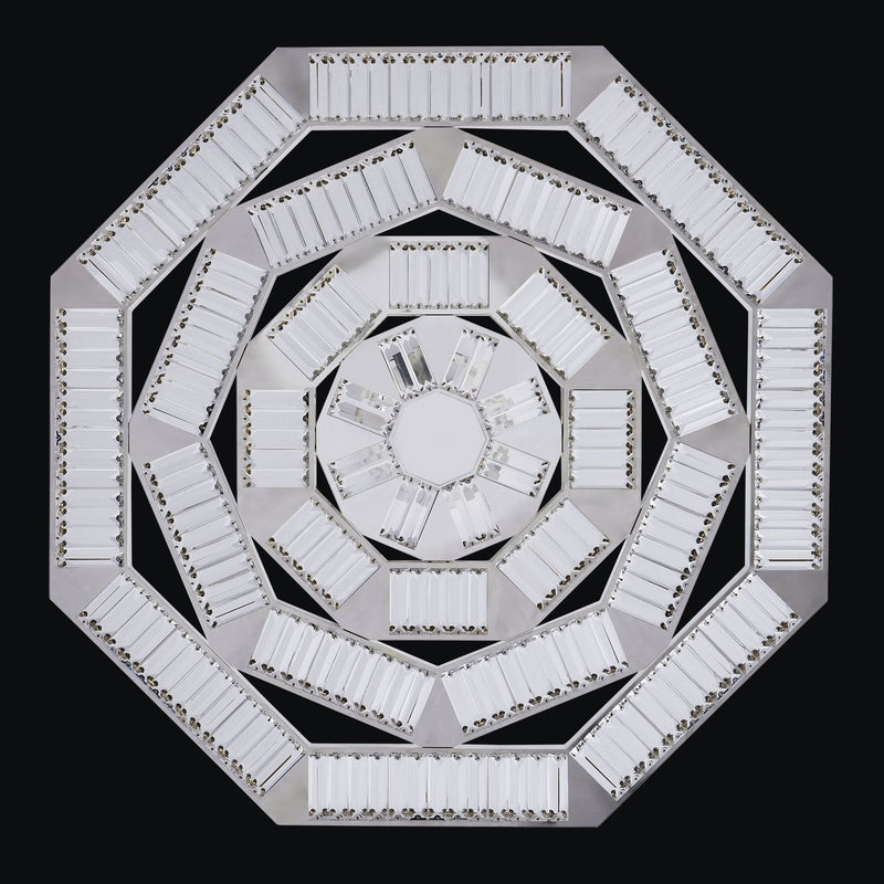 Tempo 38" LED Pendant in Polished Silver