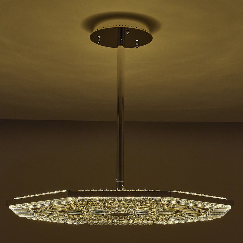 Tempo 38" LED Pendant in Polished Silver