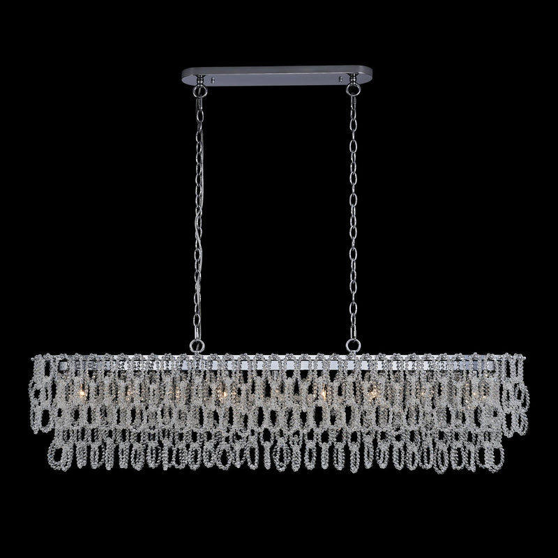 Loop 9-Light Linear Pendant in Polished Chrome