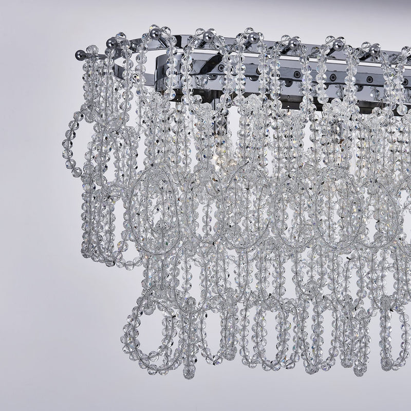 Loop 9-Light Linear Pendant in Polished Chrome