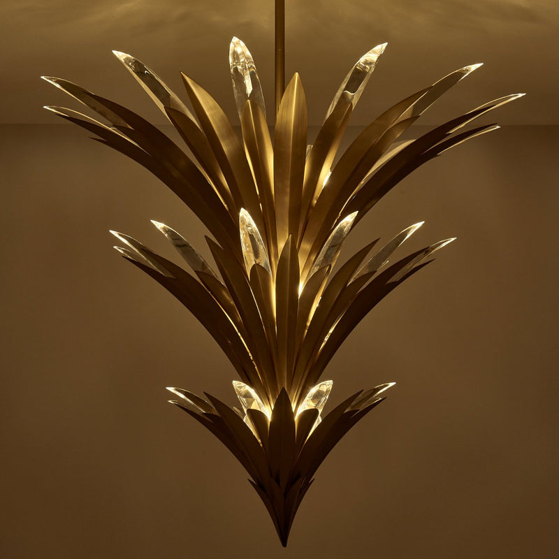 Roche 15-Light LED Chandelier in Winter Brass
