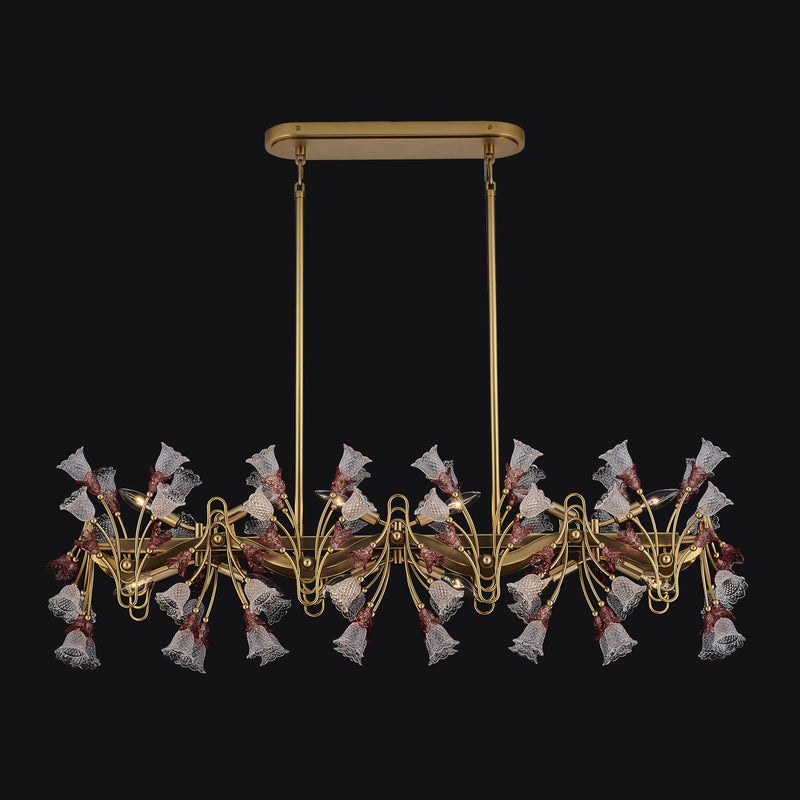 Bella 12-Light Linear Pendant in Antique Brass