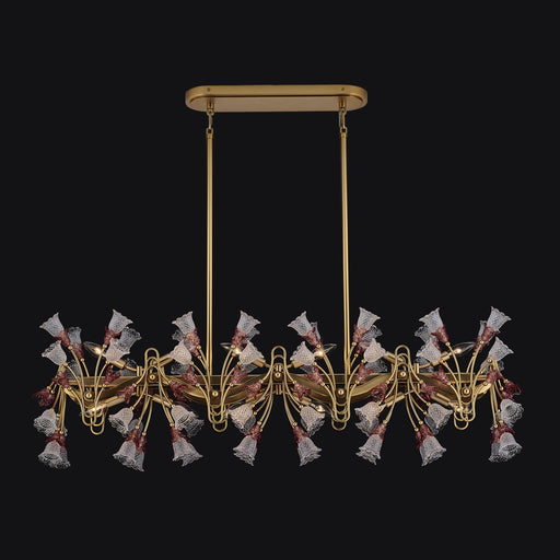 Bella 12-Light Linear Pendant in Antique Brass