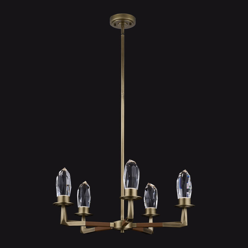 Misto LED Chandelier in Satin Brass