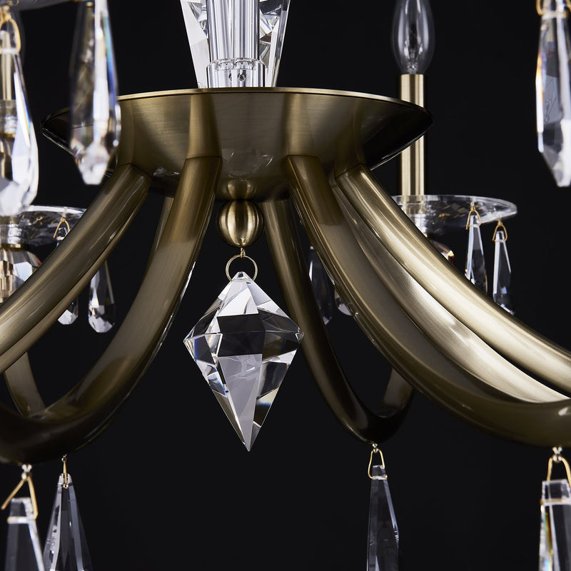 Passo 8-Light Chandelier in Brushed Brass