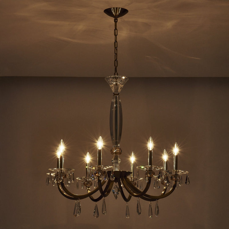 Passo 8-Light Chandelier in Brushed Brass