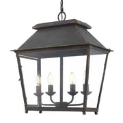 Abingdon 4-Light Lantern Pendant in Antique Black Iron