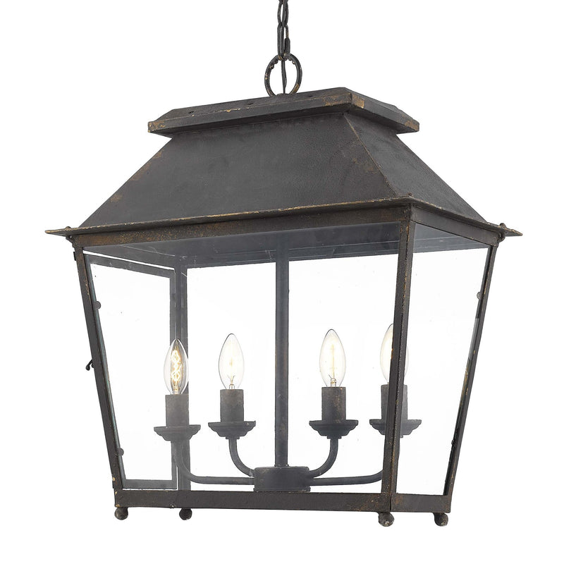 Abingdon 4-Light Lantern Pendant in Antique Black Iron