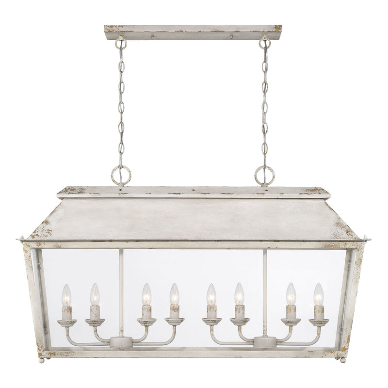 Abingdon 8-Light Linear Pendant in Antique Ivory
