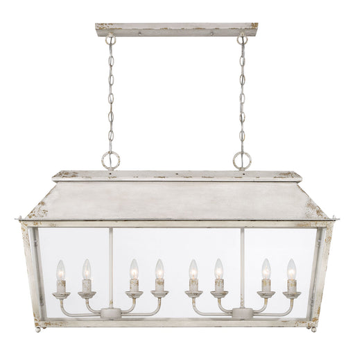 Abingdon 8-Light Linear Pendant in Antique Ivory