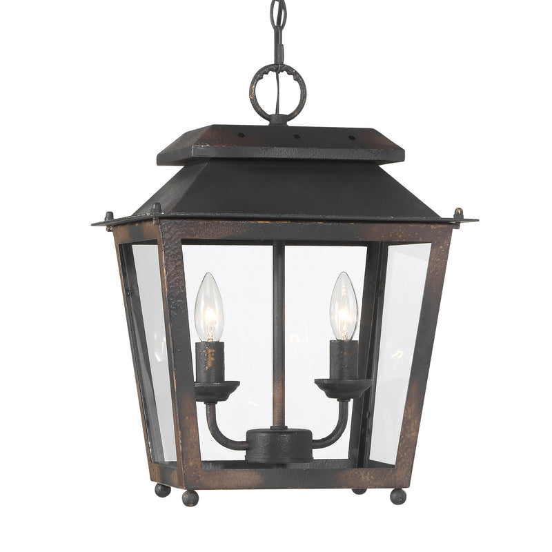 Abingdon 2-Light Lantern Pendant in Antique Black Iron