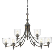Keating 9-Light Chandelier in Antique Black Iron