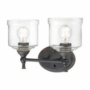 Keating 2-Light Bath Vanity Light in Antique Black Iron