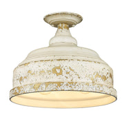 Keating 3-Light Semi-Flush Mount in Antique Ivory