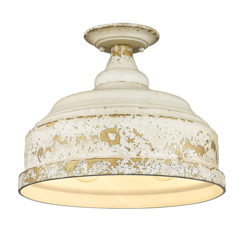 Keating 3-Light Semi-Flush Mount in Antique Ivory