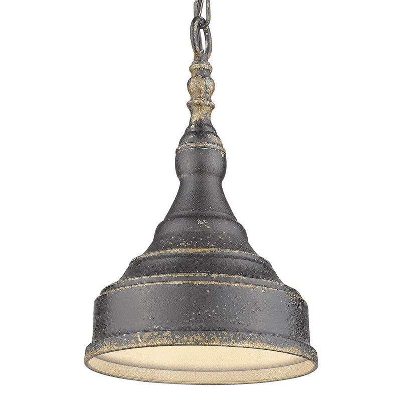Keating Bell Pendant in Antique Black Iron