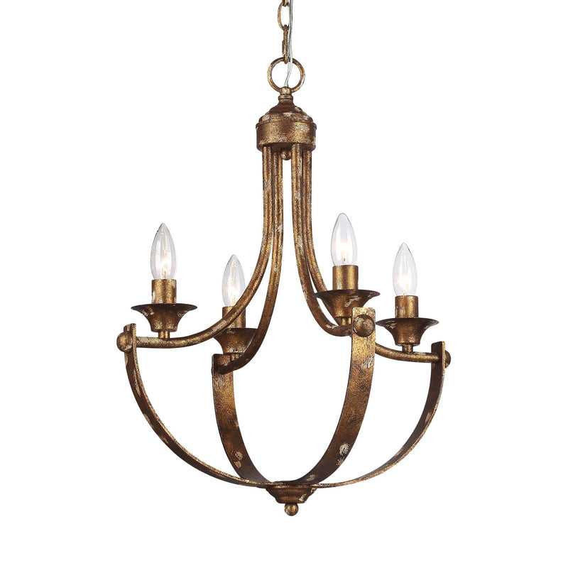 Victoria 4-Light Chandelier in Heirloom Gold