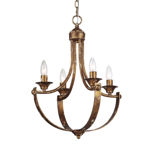 Victoria 4-Light Chandelier in Heirloom Gold