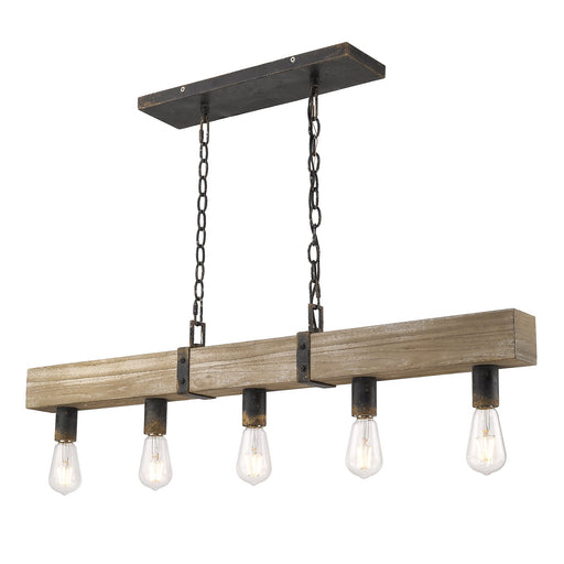 Garrett 5-Light Linear Pendant in Antique Black Iron