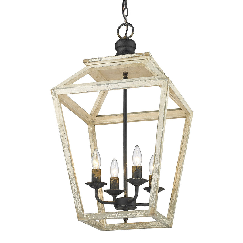 Haiden 4-Light Lantern Pendant in Antique Black Iron