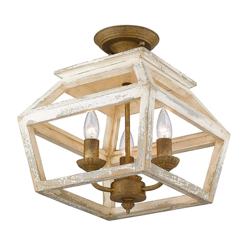 Haiden 3-Light Semi-Flush Mount in Burnished Chestnut