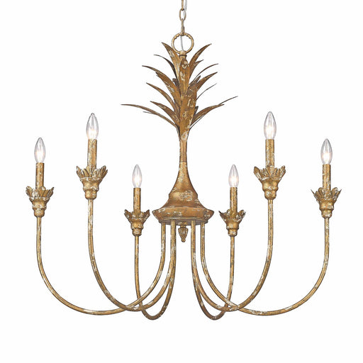 Lillianne 6-Light Chandelier in Heirloom Gold