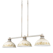 Kinsley 3-Light Linear Pendant in Aged Galvanized Steel