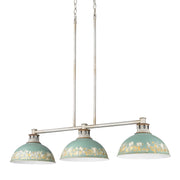 Kinsley 3-Light Linear Pendant in Aged Galvanized Steel