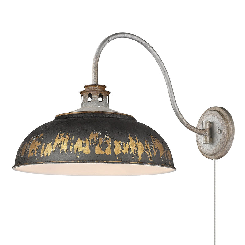 Kinsley Swing Arm Wall Lamp in Aged Galvanized Steel
