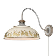 Kinsley Swing Arm Wall Lamp in Aged Galvanized Steel