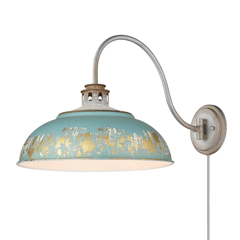 Kinsley Swing Arm Wall Lamp in Aged Galvanized Steel