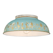 Kinsley 2-Light Flush Mount in Aged Galvanized Steel