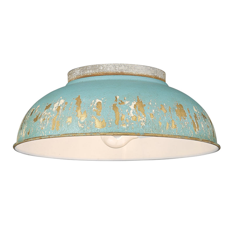 Kinsley 2-Light Flush Mount in Aged Galvanized Steel