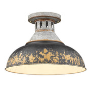 Kinsley Semi-Flush Mount in Aged Galvanized Steel