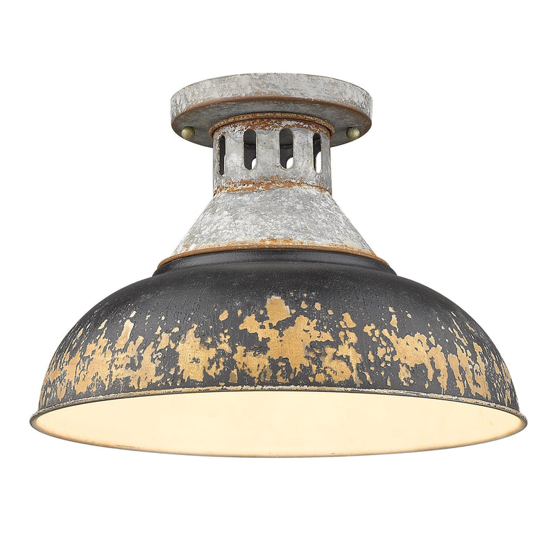 Kinsley Semi-Flush Mount in Aged Galvanized Steel