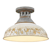 Kinsley Semi-Flush Mount in Aged Galvanized Steel