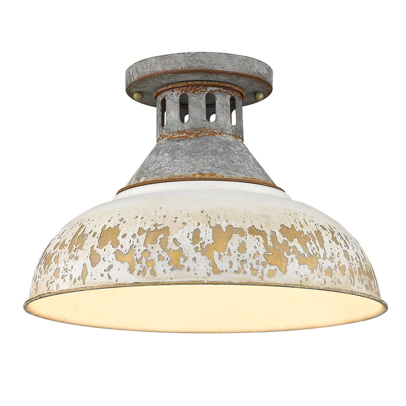 Kinsley Semi-Flush Mount in Aged Galvanized Steel