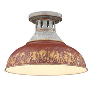 Kinsley Semi-Flush Mount in Aged Galvanized Steel