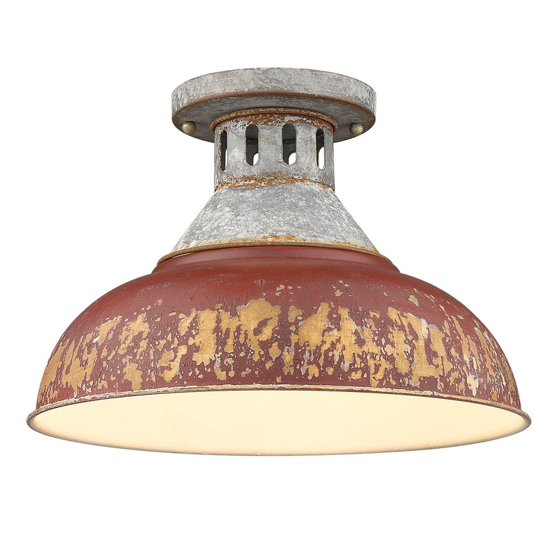 Kinsley Semi-Flush Mount in Aged Galvanized Steel