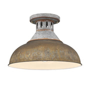 Kinsley Semi-Flush Mount in Aged Galvanized Steel