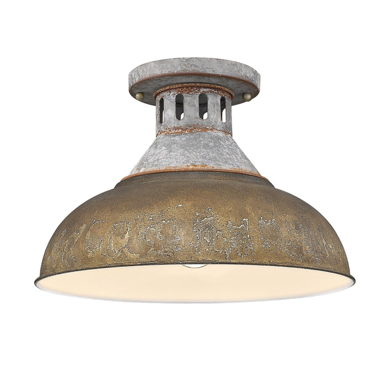 Kinsley Semi-Flush Mount in Aged Galvanized Steel