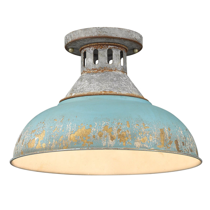 Kinsley Semi-Flush Mount in Aged Galvanized Steel