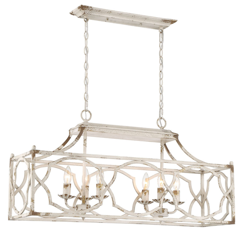 Laurent 6-Light Linear Pendant in Antique Ivory