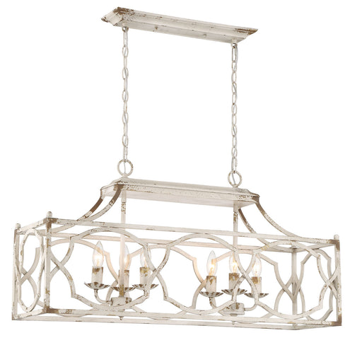 Laurent 6-Light Linear Pendant in Antique Ivory