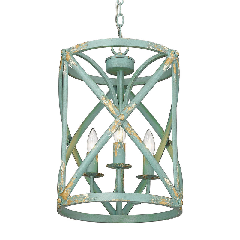 Alcott 3-Light Chandelier in Antique Teal