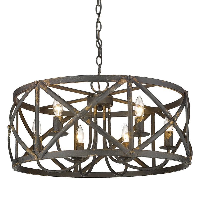 Alcott 6-Light Chandelier in Antique Black Iron