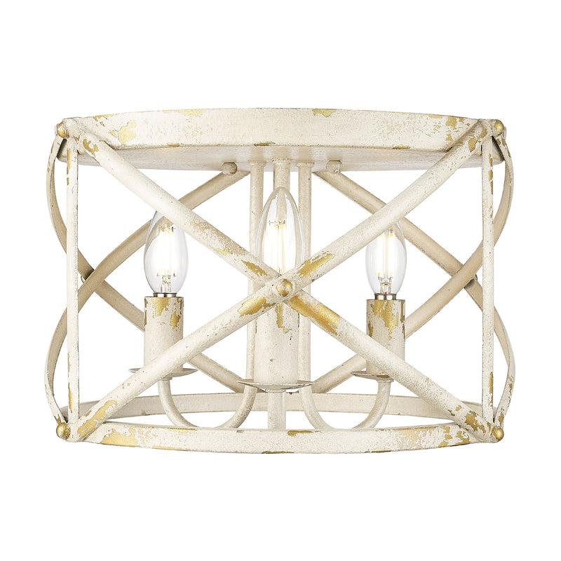 Alcott 3-Light Flush Mount in Antique Ivory
